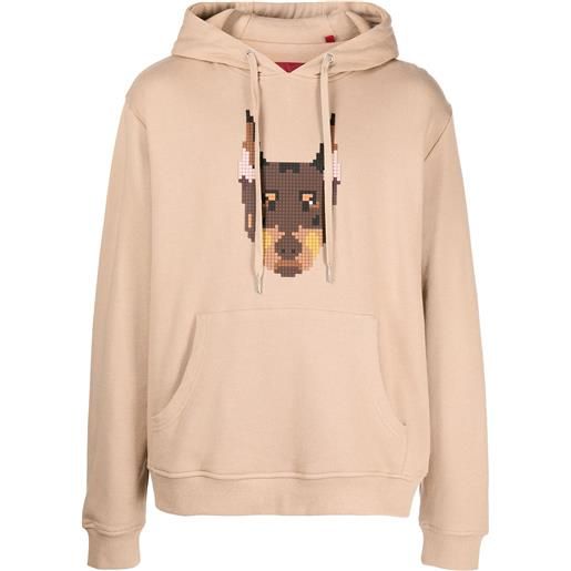 Mostly Heard Rarely Seen 8-Bit felpa con cappuccio doberman pincher - marrone