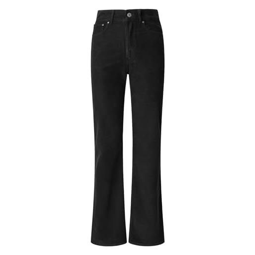 Pepe Jeans high waist flare willa corduroy pantaloni, nero (black), 27w x 32l donna