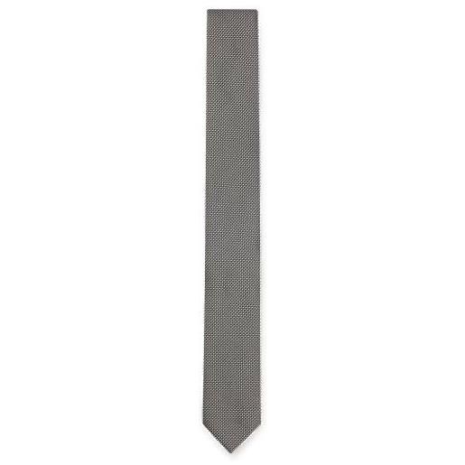 HUGO cravatta in seta con motivo a intreccio jacquard, calce