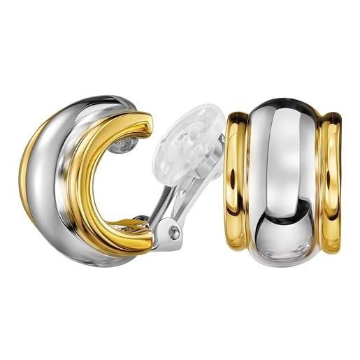 Orecchino a clip con diamanti in oro rosa Moderniste | 14353-PG