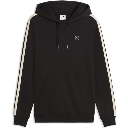 PUMA felpa con cappuccio essentials elevated da uomo, accessori, nero, s