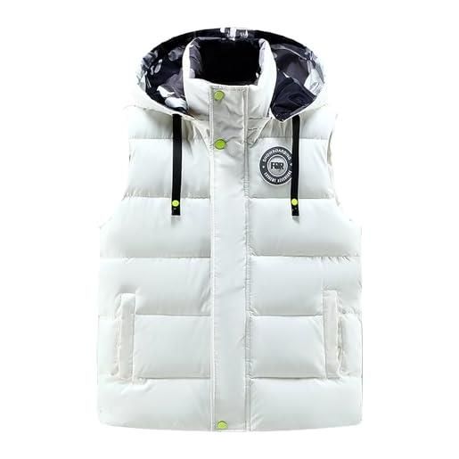 Generic gilet smanicato uomo senza maniche taglie forti sportiva piumino imbottito gilet piumino smanicato caldo trapuntato tinta unita senza maniche sportivo giubbotto casual con zip