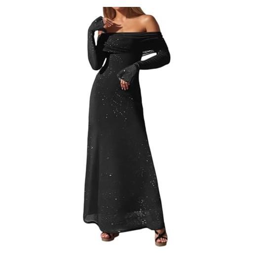 Abito Da Donna Con Paillettes A Maniche Lunghe - Per Feste, Serate, Matrimoni E Capodanno - 4