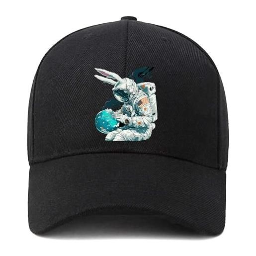 EDGMM cappello da baseball regolabile classico alla moda per papà, coniglio, taglia unica