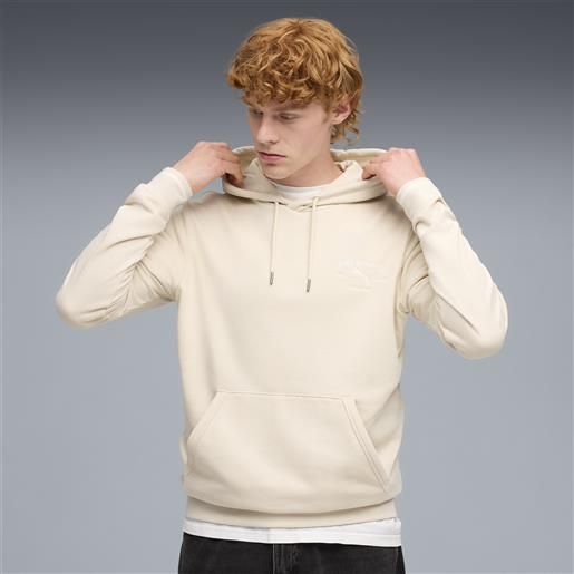 PUMA felpa con cappuccio con grafica PUMA class da uomo, abbigliamento, bianco, s