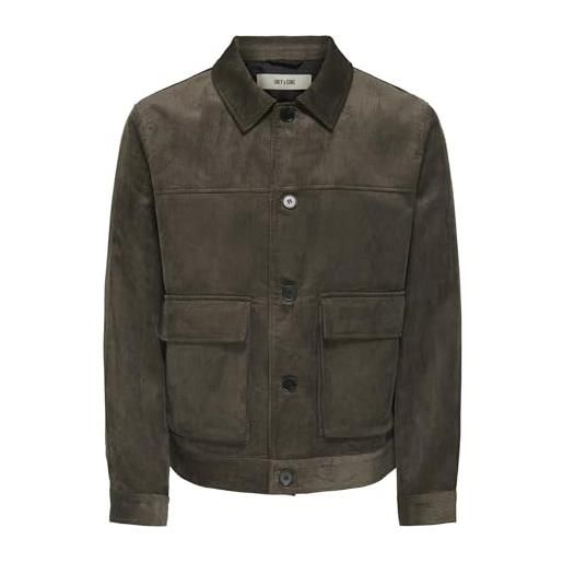 Only & sons onslance cord jacket otw, major brown, l, marrone, l