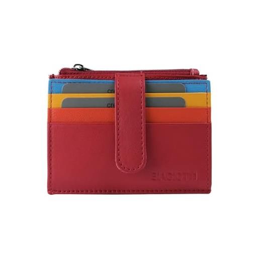 Laura Biagiotti biagiotti, porta carte di credito in vera pelle, unisex uomo e donna, con tasca e scatola