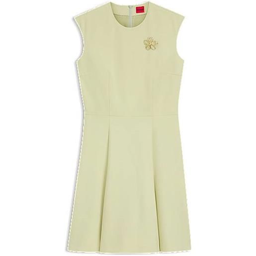 HUGO vestito senza maniche con spilla a forma di fiore dorato, calce