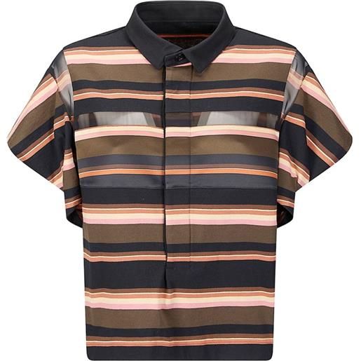sacai polo a righe - nero