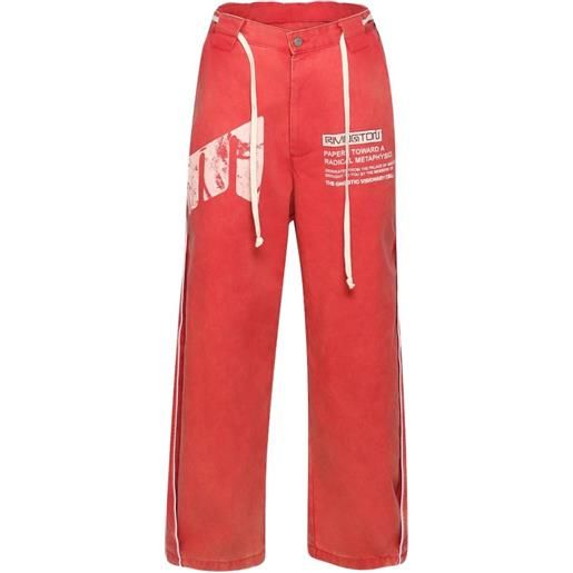 RRR123 pantaloni con logo - rosso