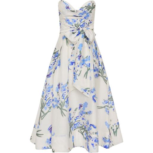Rebecca Vallance abito midi bluebell meadow a fiori - bianco