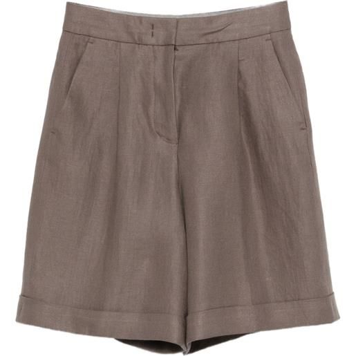 Peserico shorts con pieghe frontali - marrone