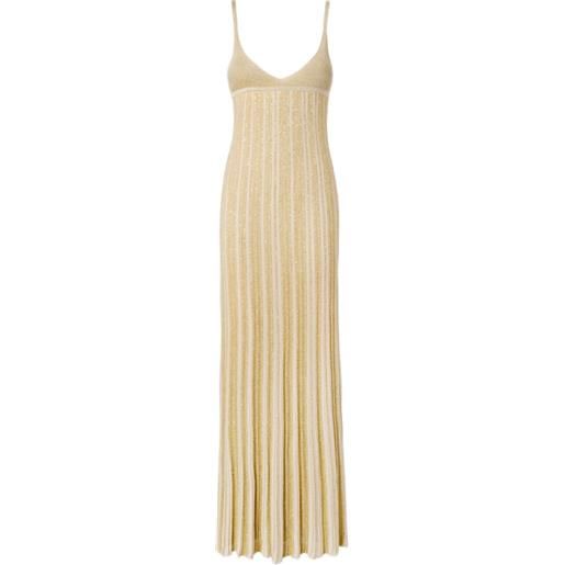 Missoni abito lungo con scollo a v - oro
