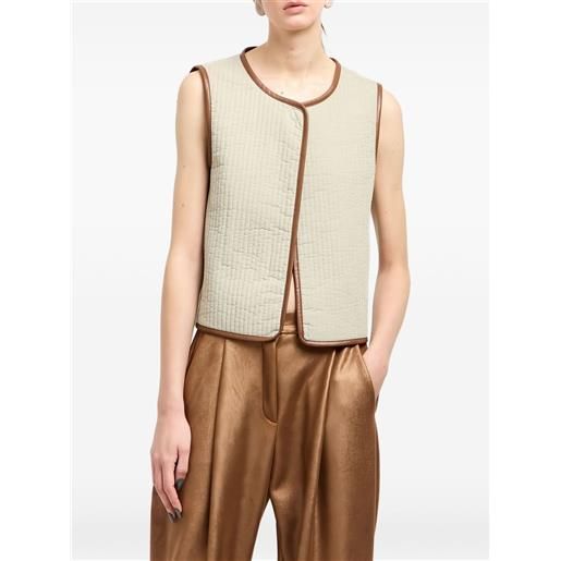 Giorgio Armani gilet in seta trapuntato - toni neutri