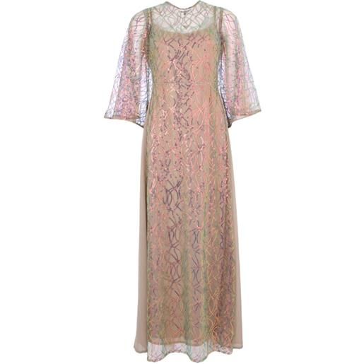 Baruni abito lungo ghaliya con paillettes - toni neutri