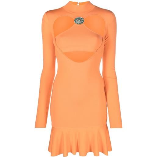 Roberto Cavalli abito corto con dettaglio cut-out - arancione