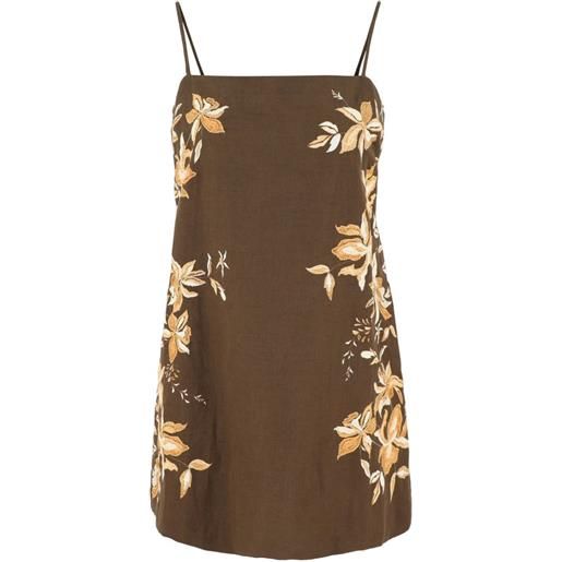 Hemant And Nandita abito corto bota a fiori - marrone