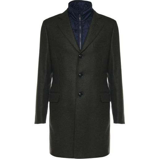 Fay set gilet e cappotto con tasche - verde