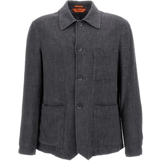 Barena giacca-camicia con taschino - grigio