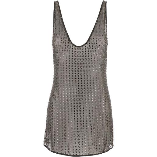 VENUJA abito smanicato con strass - grigio