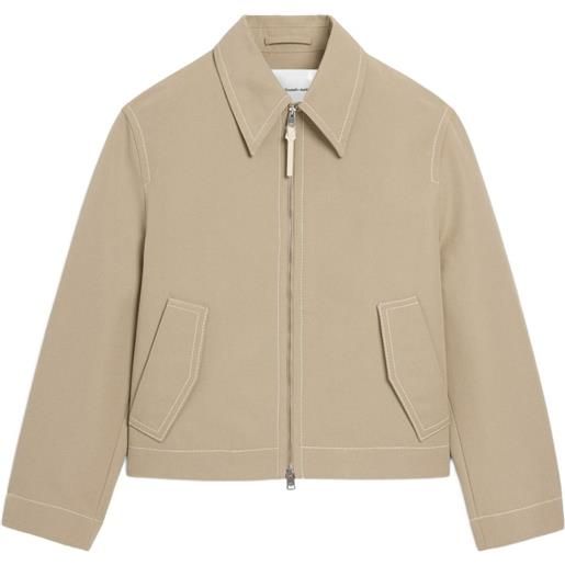 AMI Paris giacca con ricamo e zip - toni neutri