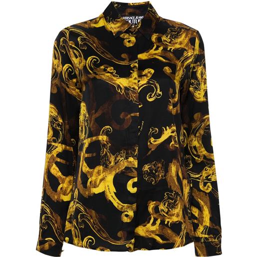 Versace Jeans Couture camicia con stampa watercolour couture - nero