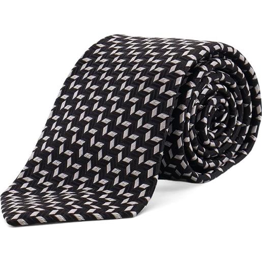 Giorgio Armani cravatta in seta con motivo geometrico - nero