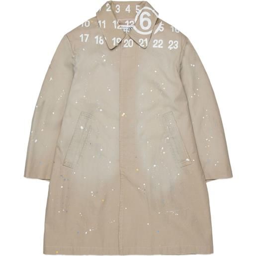 MM6 Maison Margiela Kids trench con stampa - marrone