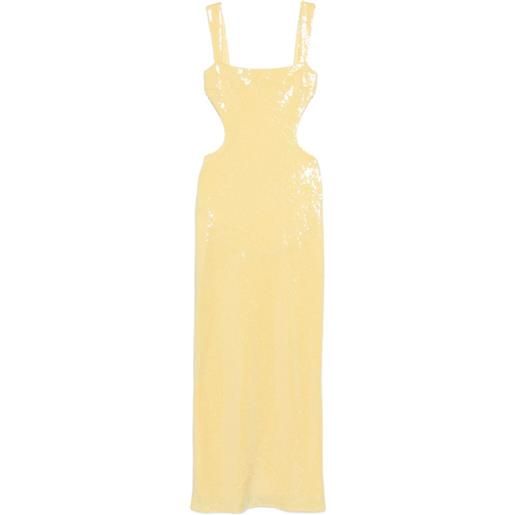TWENTY FOURHAITCH abito lungo con paillettes - giallo