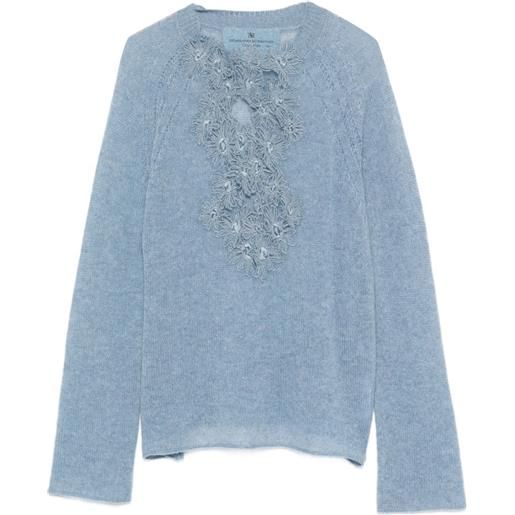 Ermanno Scervino maglione con applicazione a fiori - blu