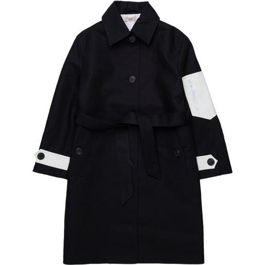 Nº21 Kids trench con logo - nero