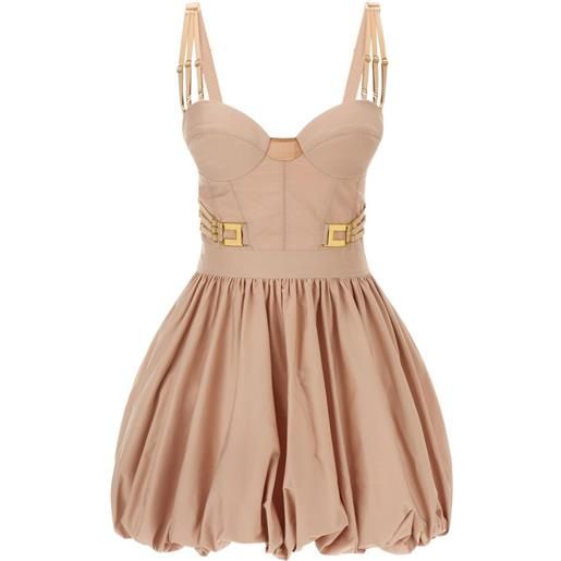 Elisabetta Franchi abito corto senza spalline - toni neutri