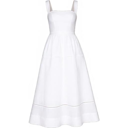 Reformation abito midi petites everett con scollo quadrato - bianco