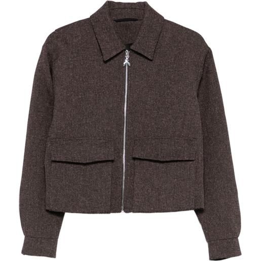 Patrizia Pepe giacca-camicia con zip e tasche - marrone