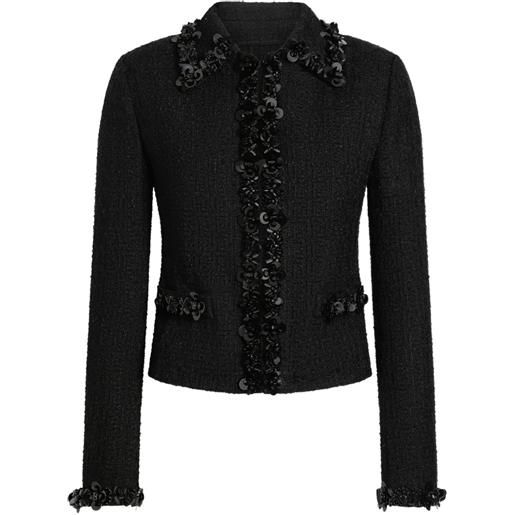Generisch Giacca con paillettes da donna in stile bolero – Giacca corta aperta con glitter per occasioni festive | Elegante blazer per abiti da sera e feste, S