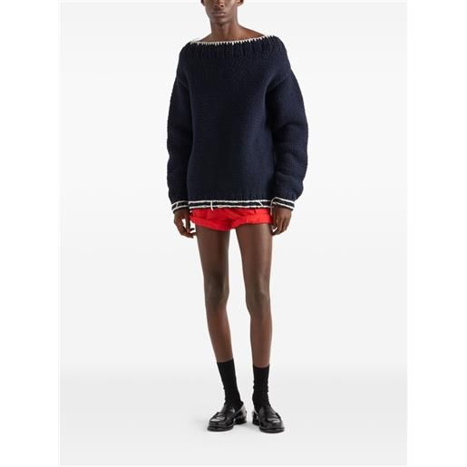 Prada cargo corti con vita elasticizzata - rosso