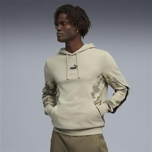 PUMA felpa con cappuccio camo da uomo, abbigliamento, beige, s