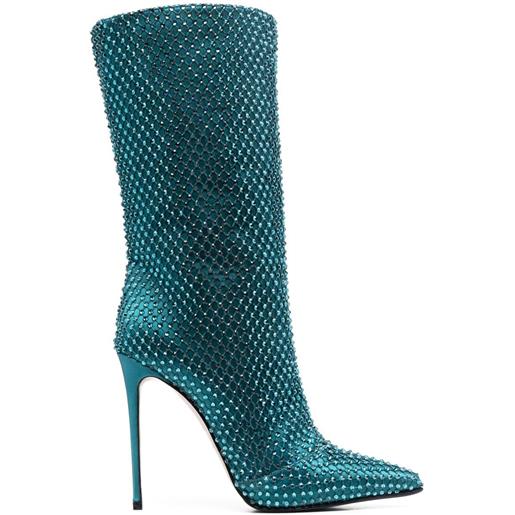 Le Silla stivali gilda con decorazione di cristalli 120mm - blu