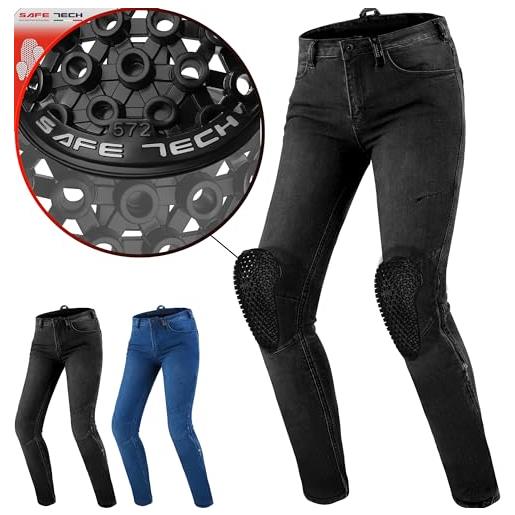 Jeans Moto Uomo Con Protezioni – Denim Rinforzato Slim Fit, Ginocchia E Anche Corazzate - 2