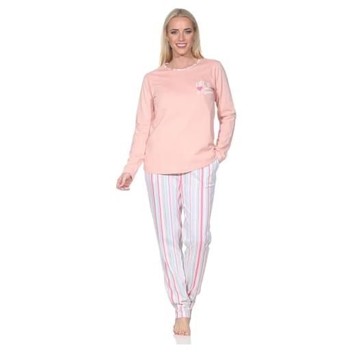 Normann Pigiama Capri da donna a maniche corte con effetto a righe