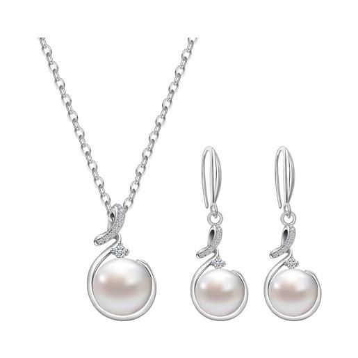 Set Collana E Orecchini Pendenti Con Perle D'Acqua Dolce Rosa – Argento 925 – Macy's - Foto 2