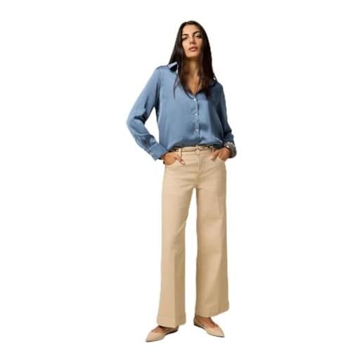 Oltre: pantaloni wide leg in cotone beige. 52 stagione autunno inverno 2025