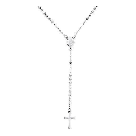 Forme Di Lucchetta Ciondolo Croce Cristiana In Oro Giallo 14kt, Effetto Diamantato, Made In Italy, Senza Catenina (fino A 4mm Di Spessore) - 2