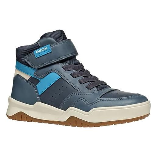 Geox j perth boy f, scarpe da ginnastica bambini e ragazzi, navy lt grey, 29 eu