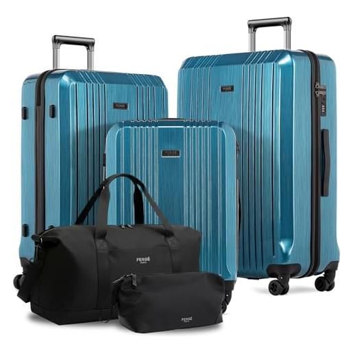 FERGÉ set di valigie 3 pezzi con guscio rigido e lucchetto tsa cannes, set di valigie da viaggio trolley (bagaglio a mano, l, xl) set di 3 valigie con guscio rigido, valigie con rotelle, 4 ruote
