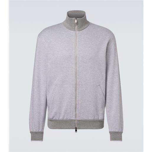 Brioni felpa in misto cotone con zip