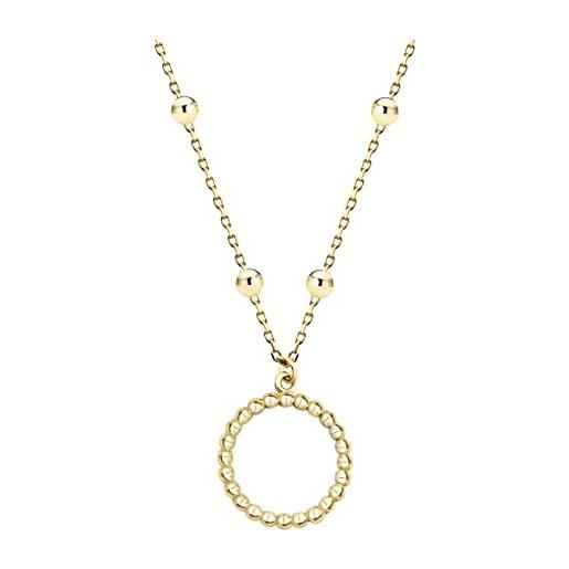 Sofia Milani - Collana da Donna in Argento 925 - Placcata in Oro - Ciondolo a Cerchio Sfera - N0667