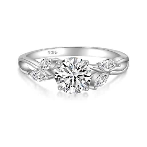 MICMIF Anello Cuore Con Zircone Bianco In Argento 925 – Regolabile, Gioiello Per Fidanzamento E Regalo Donna - 4