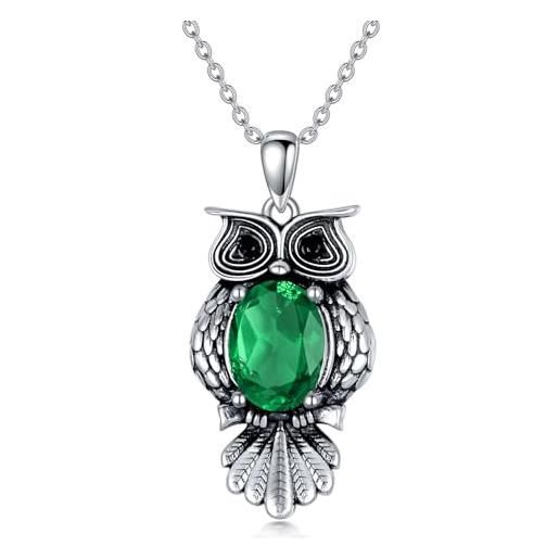Elli Collana Donna Con Ciondolo Gufo In Argento 925, Lunghezza 70 Cm