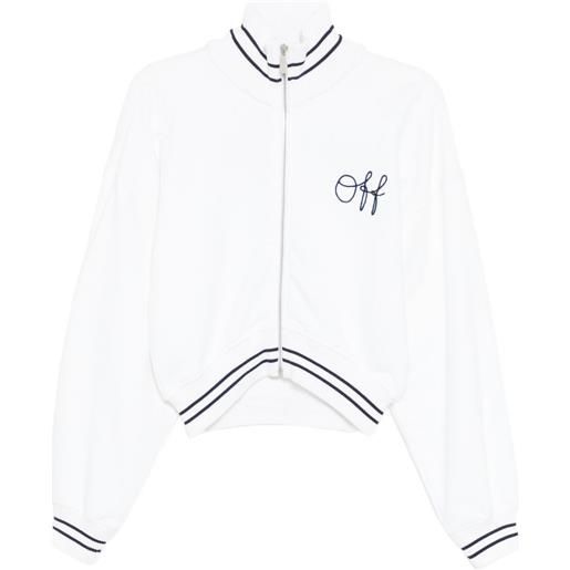 Off-White bomber con ricamo - bianco